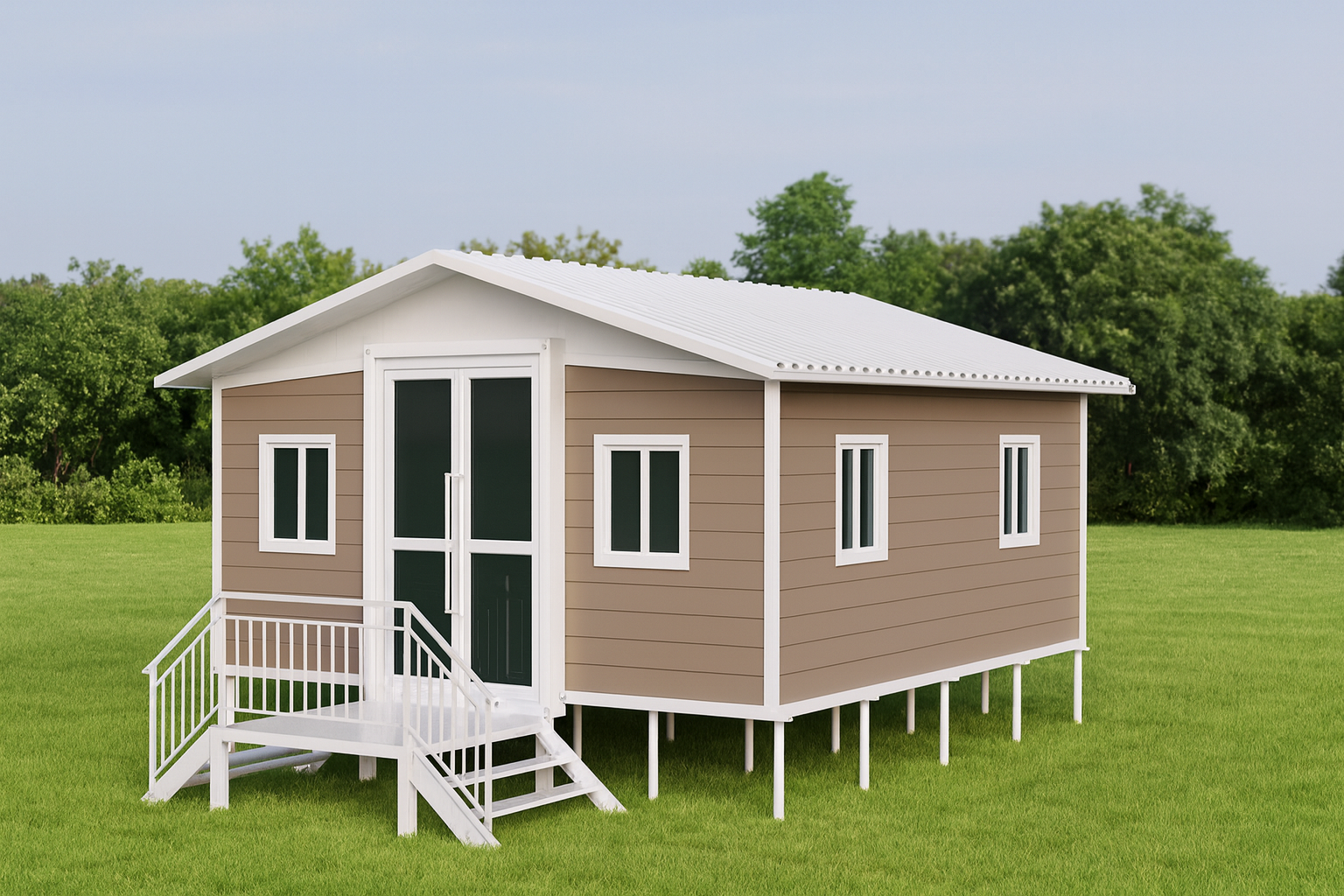 Maison modulaire moderne sur pilotis